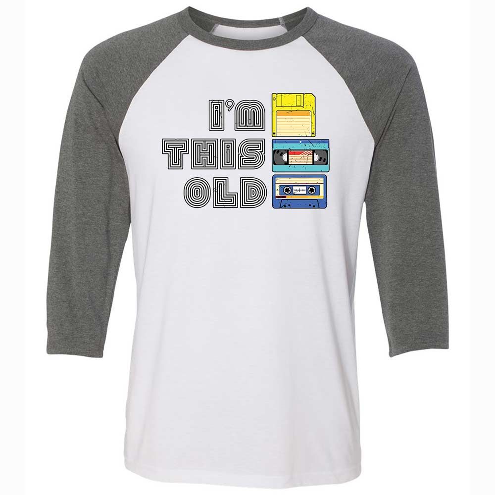 Unisex 3/4 Baseball Tee - Black - White/Deep Heather - 11