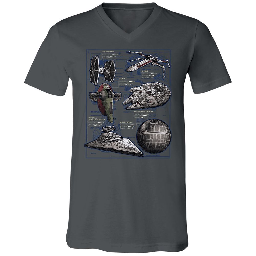 Unisex V-Neck T-Shirt - GXNBCA89 - Asphalt - 12