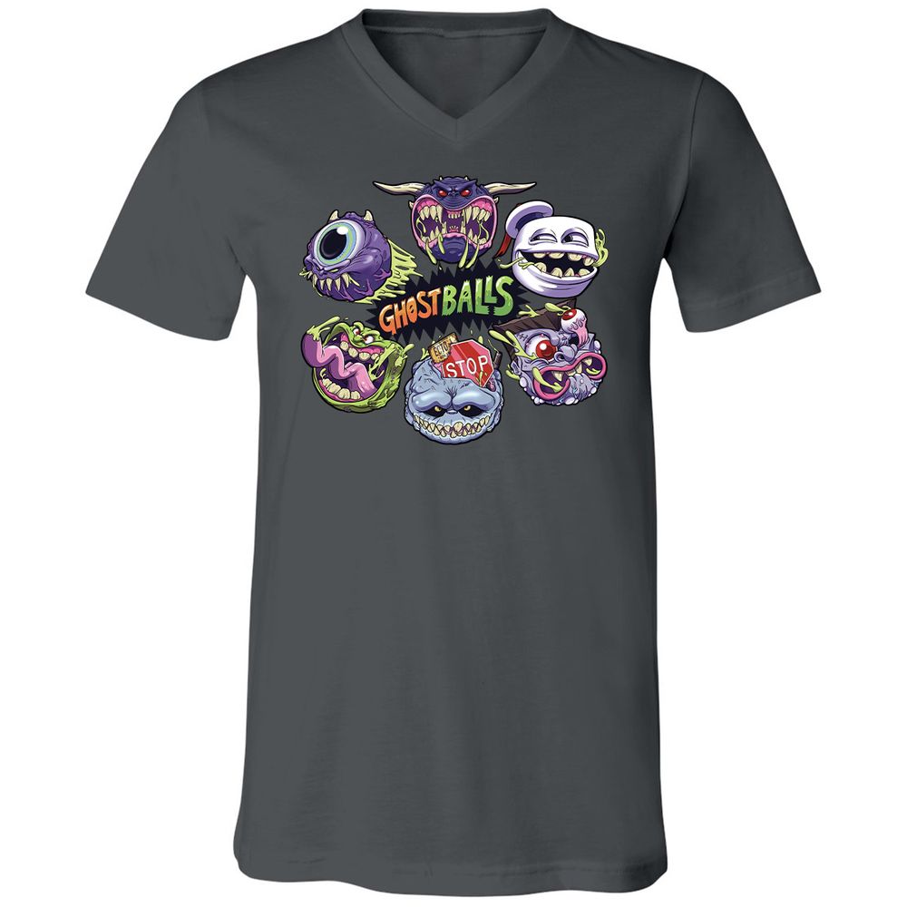 Unisex V-Neck T-Shirt - 6DSZJG81 - Asphalt - 12