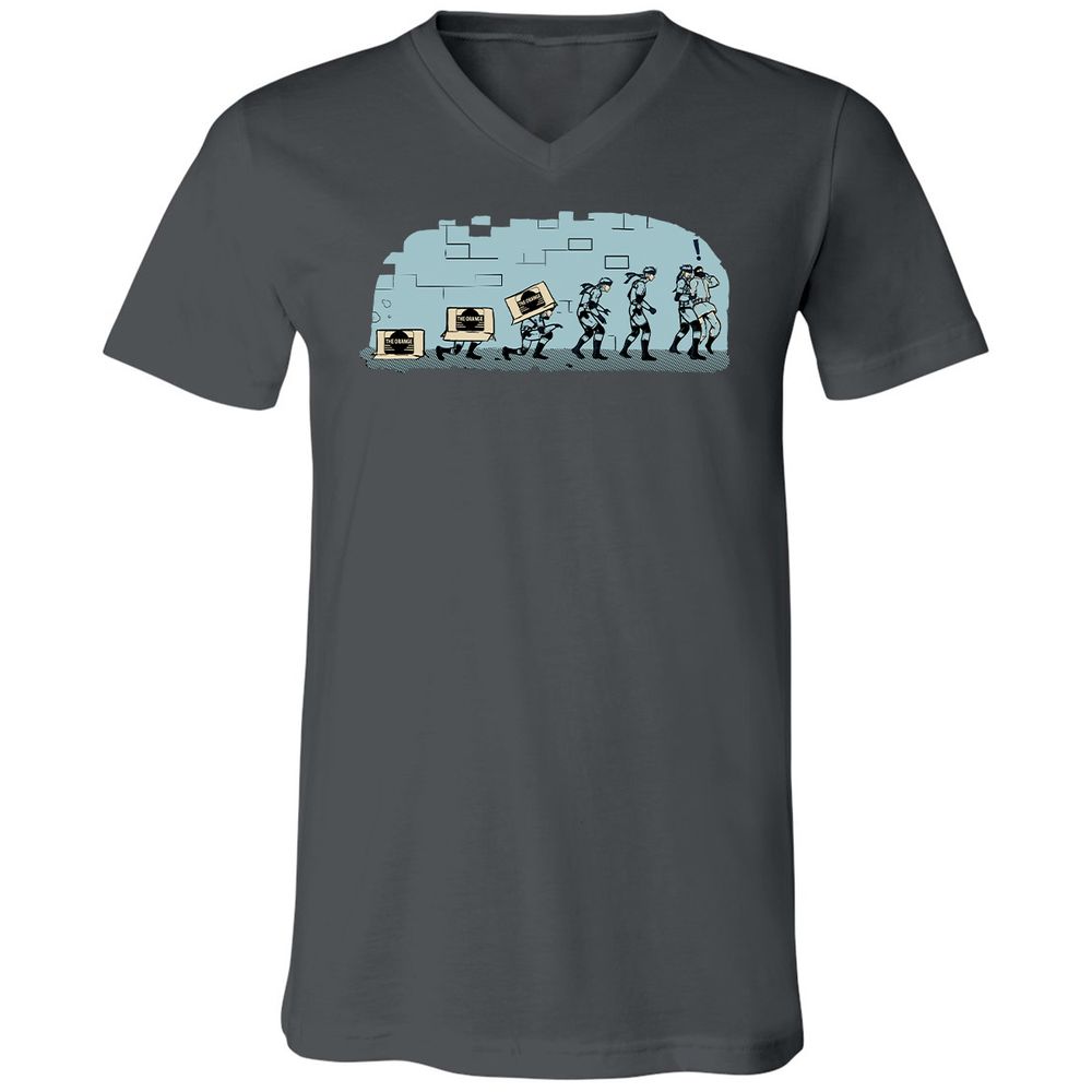 Unisex V-Neck T-Shirt - R16BXFC9 - Asphalt - 12