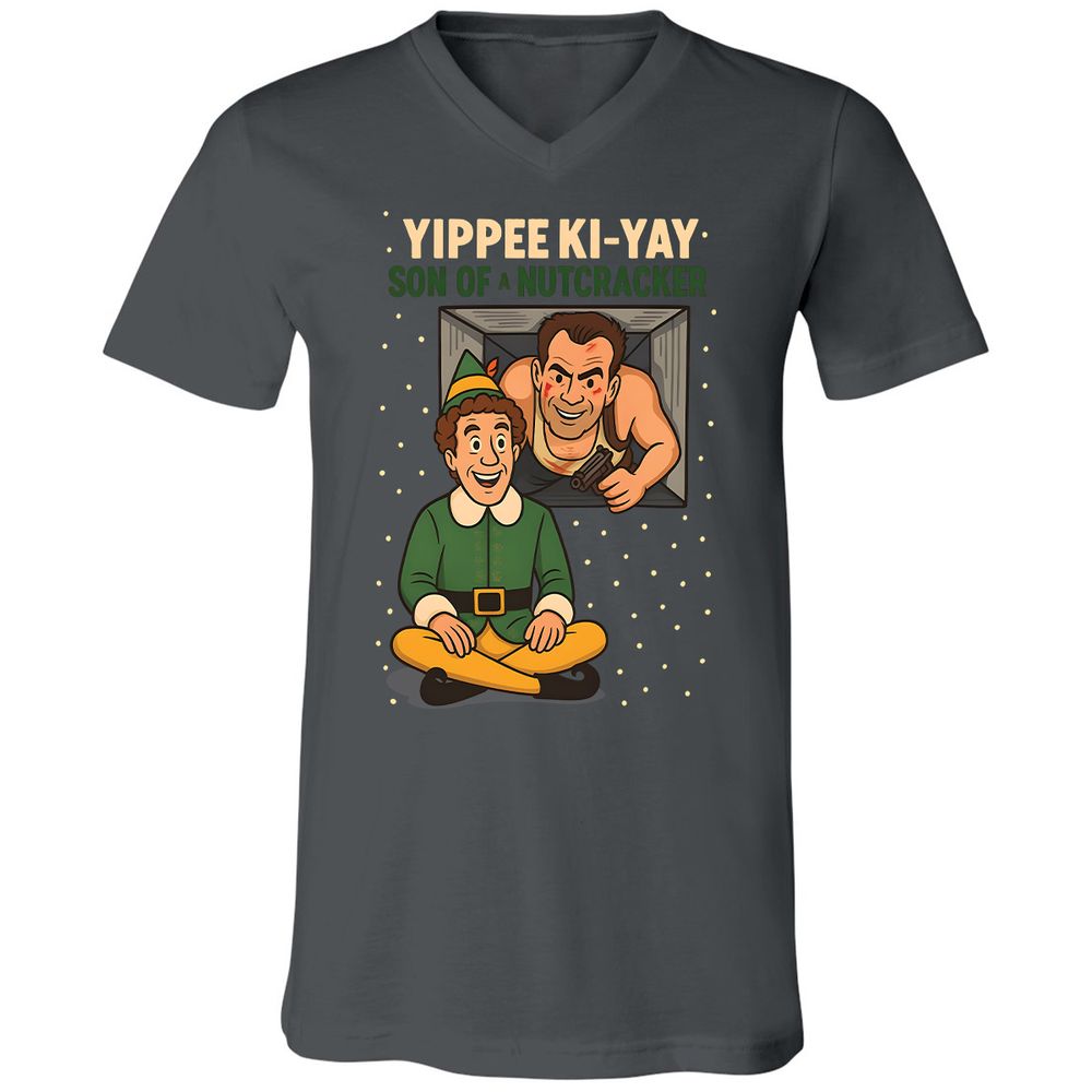 Unisex V-Neck T-Shirt - XKWK27BP - Asphalt - 12