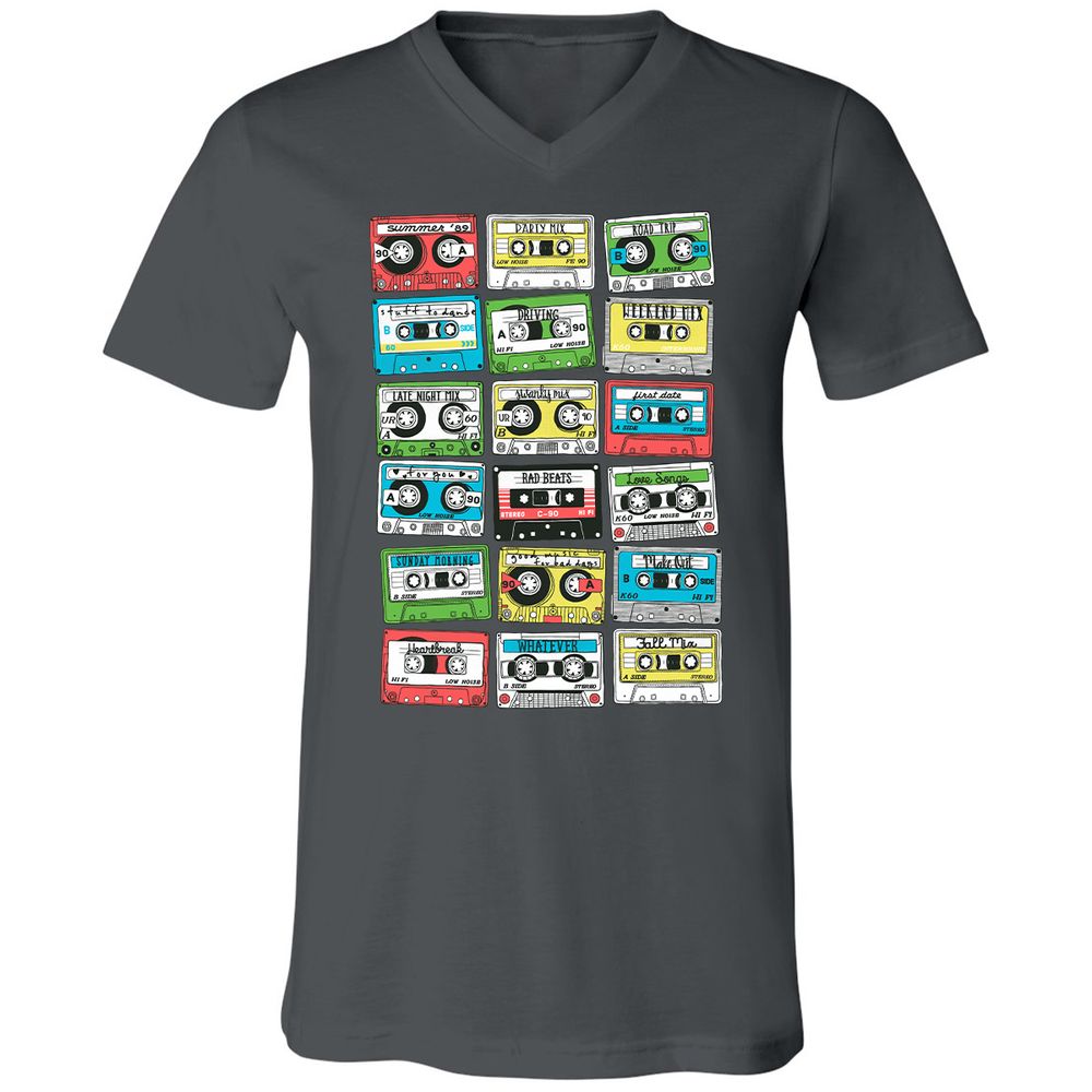 Unisex V-Neck T-Shirt - R7CGAYB4 - Asphalt - 12