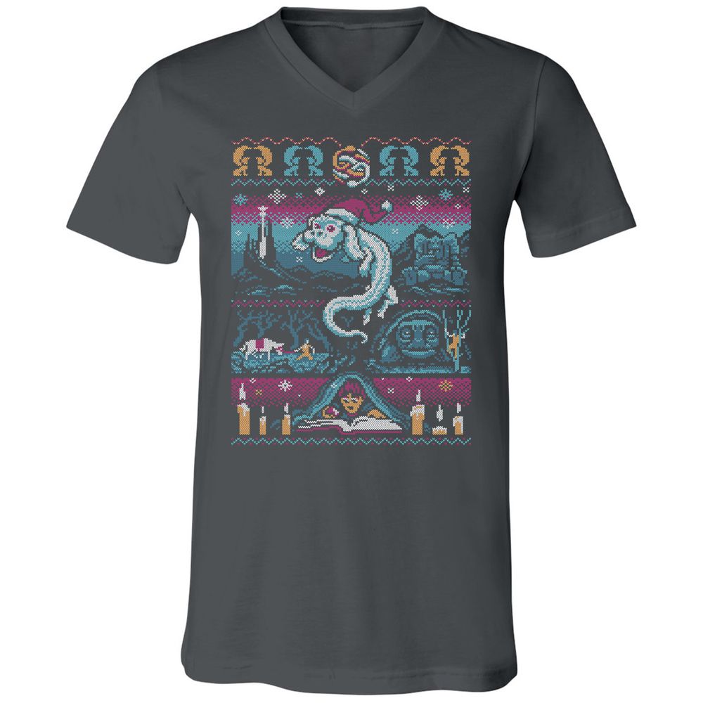Unisex V-Neck T-Shirt - 9ZKDRY92 - Asphalt - 12