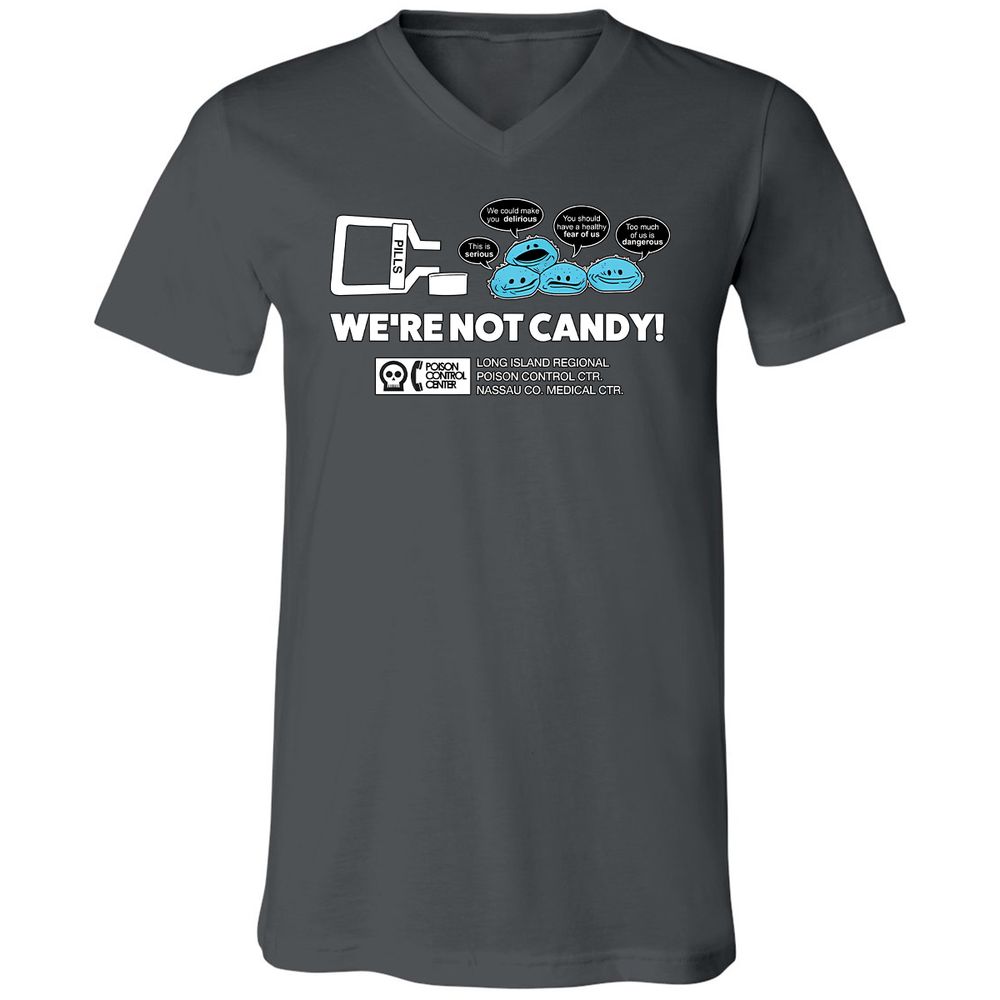 Unisex V-Neck T-Shirt - 8E3DPZKJ - Asphalt - 12