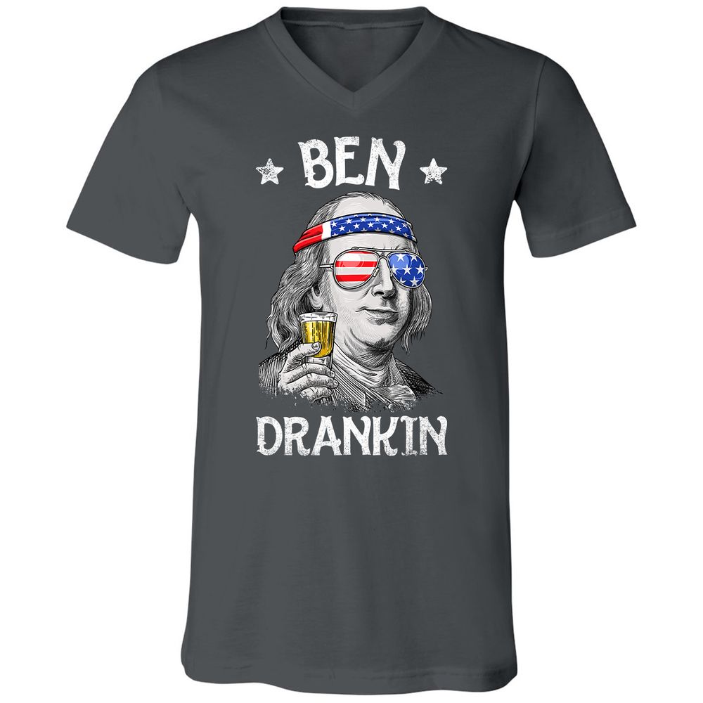 Unisex V-Neck T-Shirt - 8LX3S7S1 - Asphalt - 12