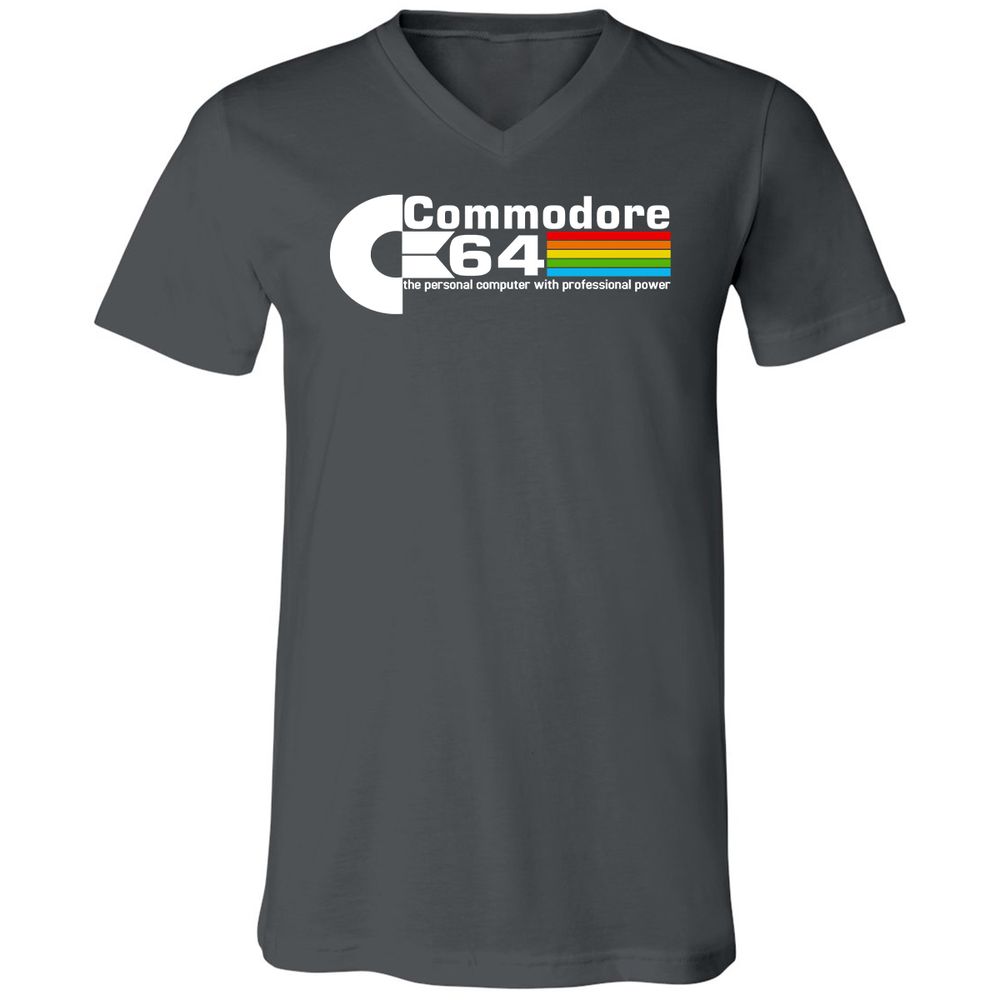 Unisex V-Neck T-Shirt - QE6GK54M - Asphalt - 12