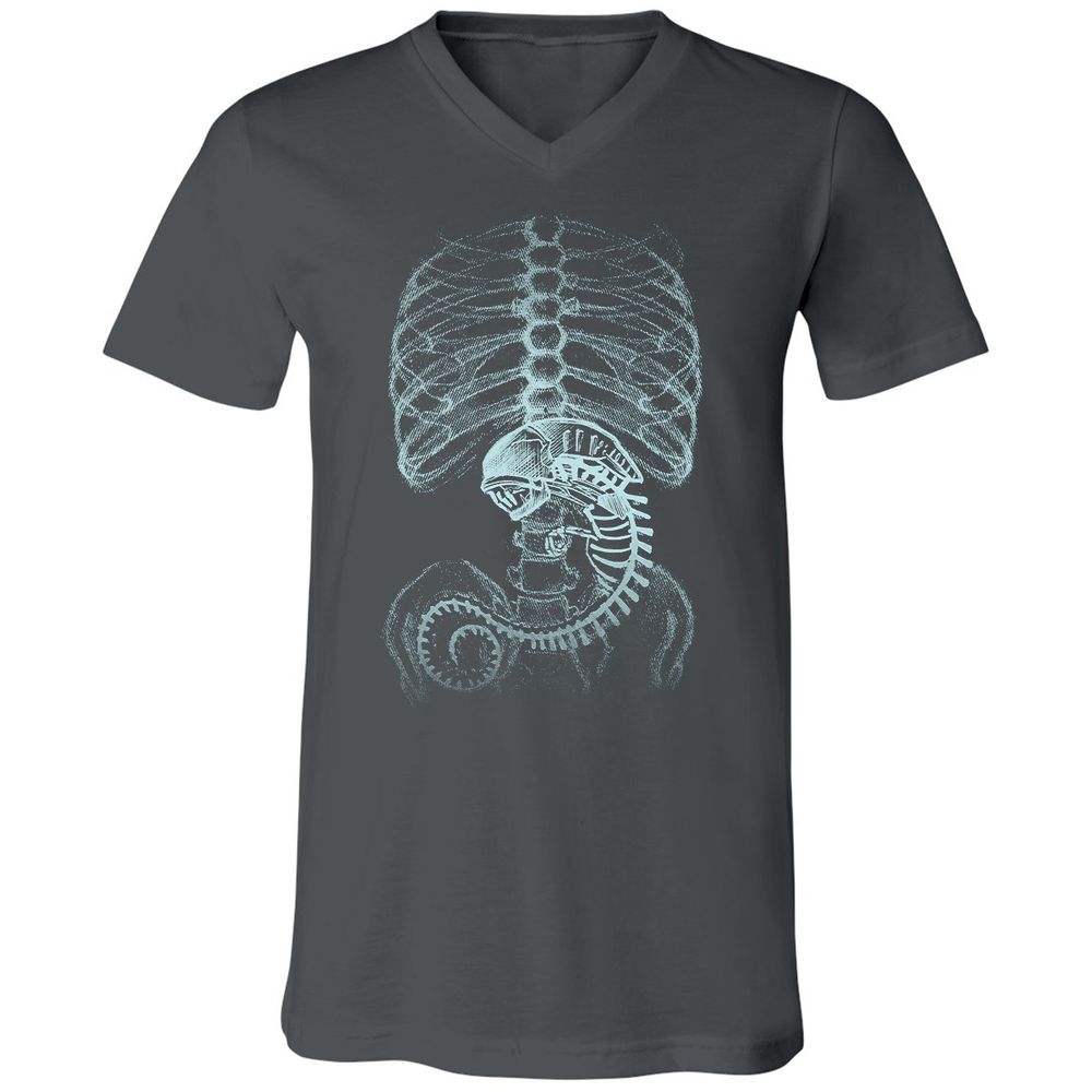 Unisex V-Neck T-Shirt - AXNNW9YT - Asphalt - 12
