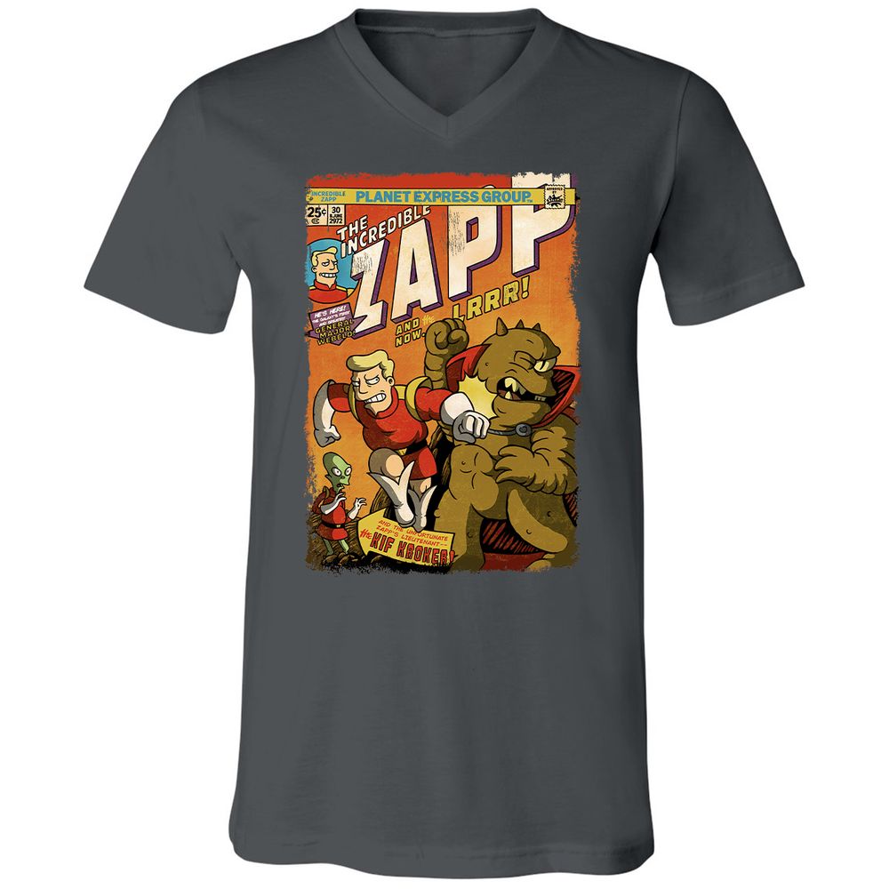 Unisex V-Neck T-Shirt - NPD6H9JB - Asphalt - 12
