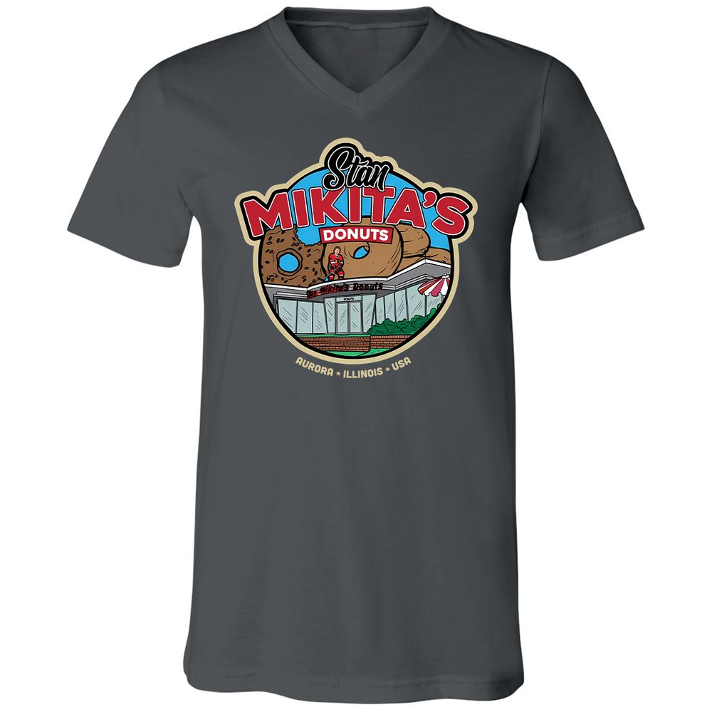 Unisex V-Neck T-Shirt - F7Z14CYV - Asphalt - 12
