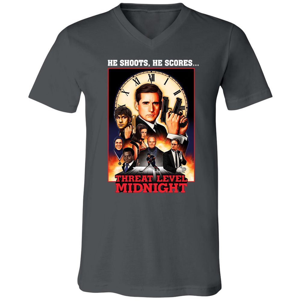 Unisex V-Neck T-Shirt - GNVJWZY4 - Asphalt - 12