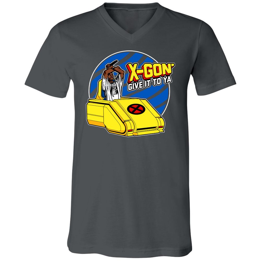 Unisex V-Neck T-Shirt - ZE6WX3FP - Asphalt - 12