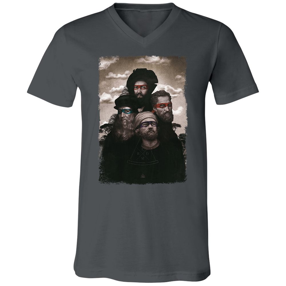 Unisex V-Neck T-Shirt - 7XZE5FG3 - Asphalt - 12