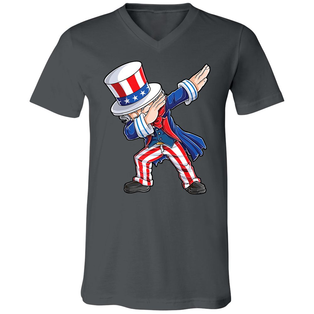 Unisex V-Neck T-Shirt - 9BWZB4LC - Asphalt - 12