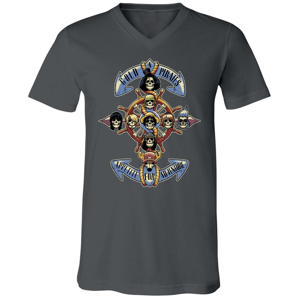 Unisex V-Neck T-Shirt - NPJ5LTPQ - Asphalt - 12