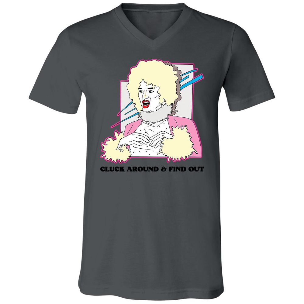 Unisex V-Neck T-Shirt - ZHEKAEQW - Asphalt - 12