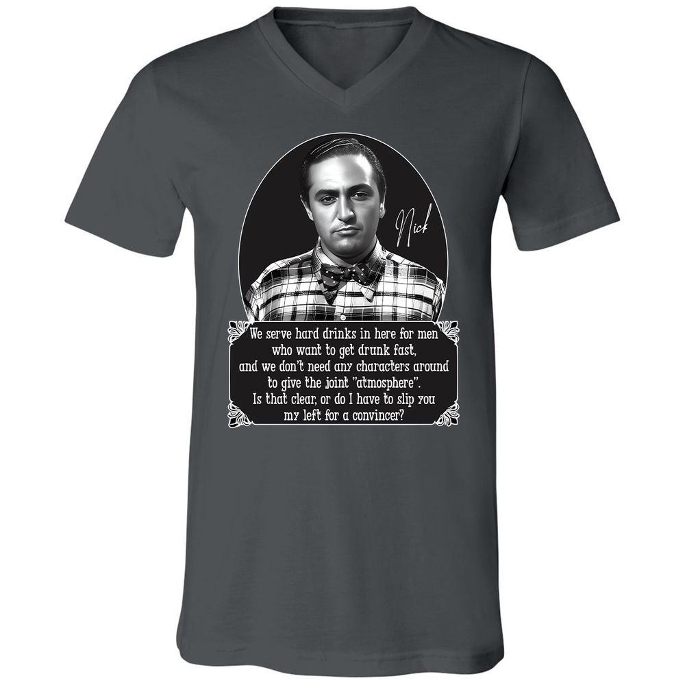 Unisex V-Neck T-Shirt - HN55QJZX - Asphalt - 12