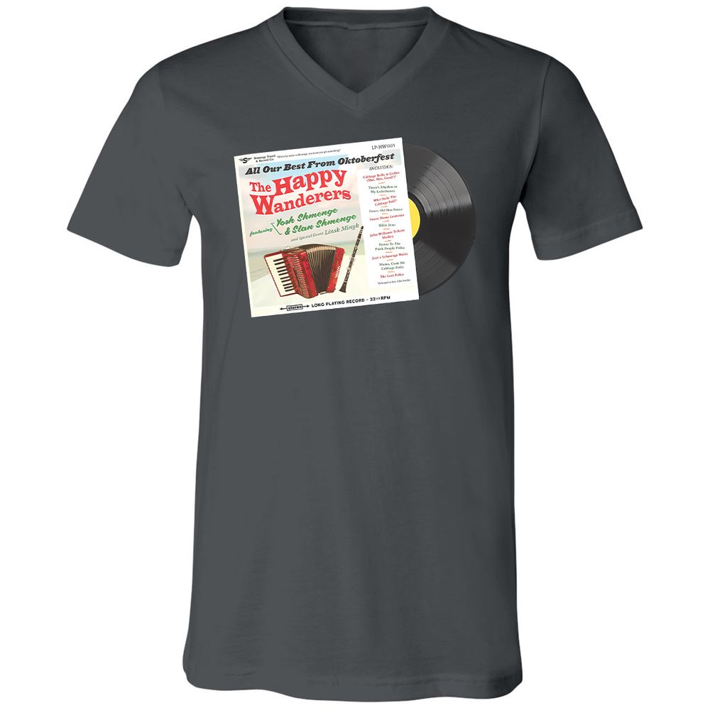 Unisex V-Neck T-Shirt - QHDQ77EH - Asphalt - 12