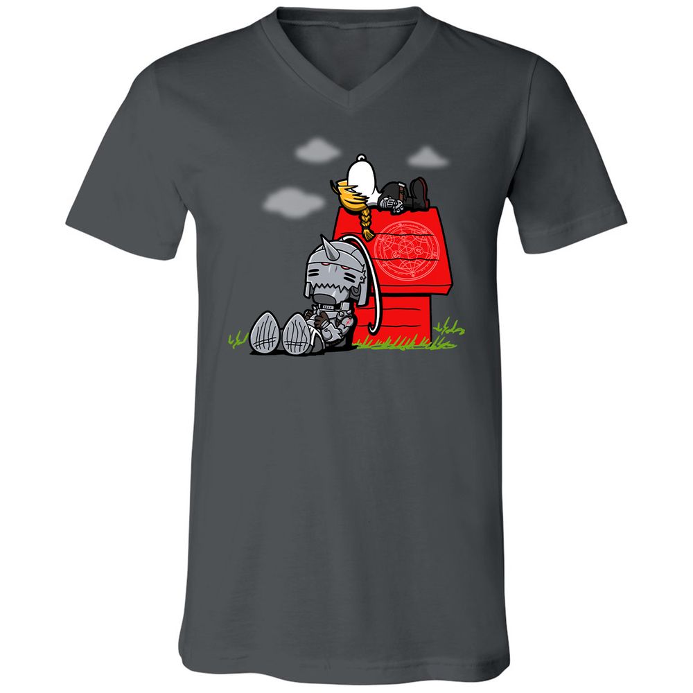 Unisex V-Neck T-Shirt - N9ANYMF8 - Asphalt - 12