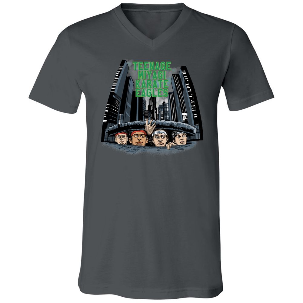 Unisex V-Neck T-Shirt - 5XU6JFTM - Asphalt - 12