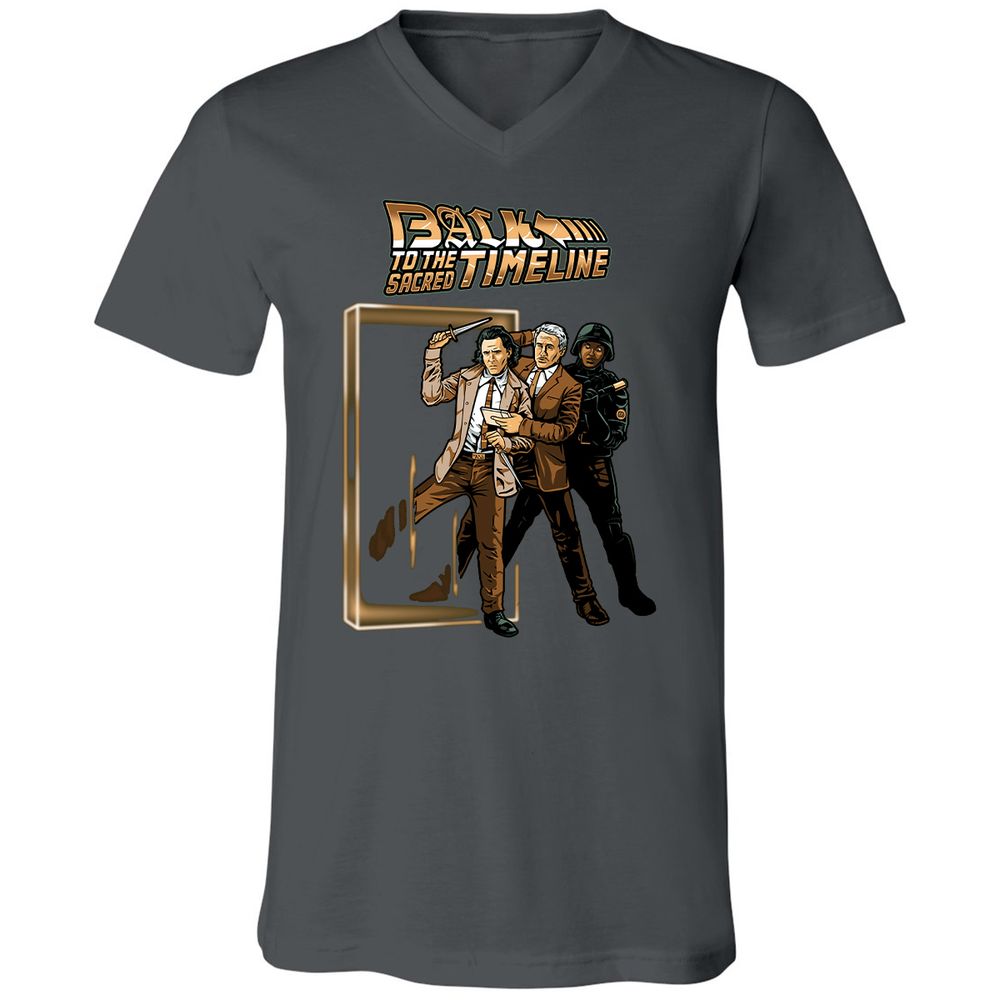 Unisex V-Neck T-Shirt - KJY83S2Q - Asphalt - 12