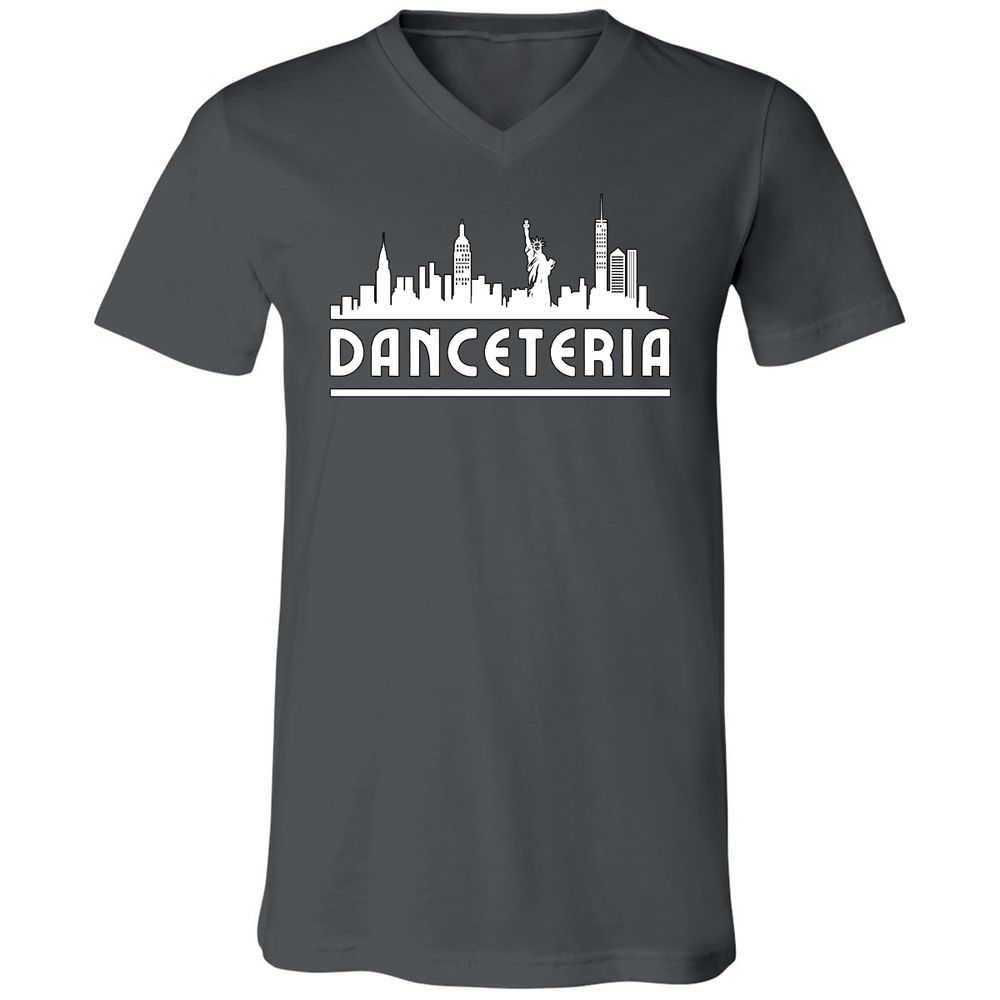 Unisex V-Neck T-Shirt - 3DXNQJ8W - Asphalt - 12