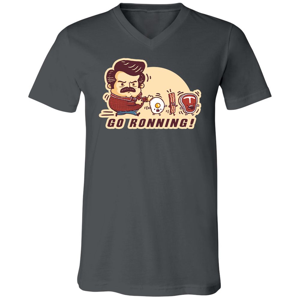 Unisex V-Neck T-Shirt - 47TZFM8T - Asphalt - 12