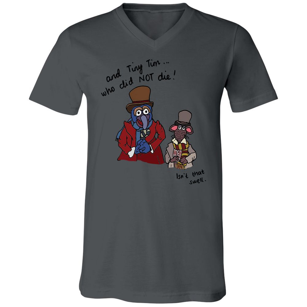 Unisex V-Neck T-Shirt - TE8GW164 - Asphalt - 12