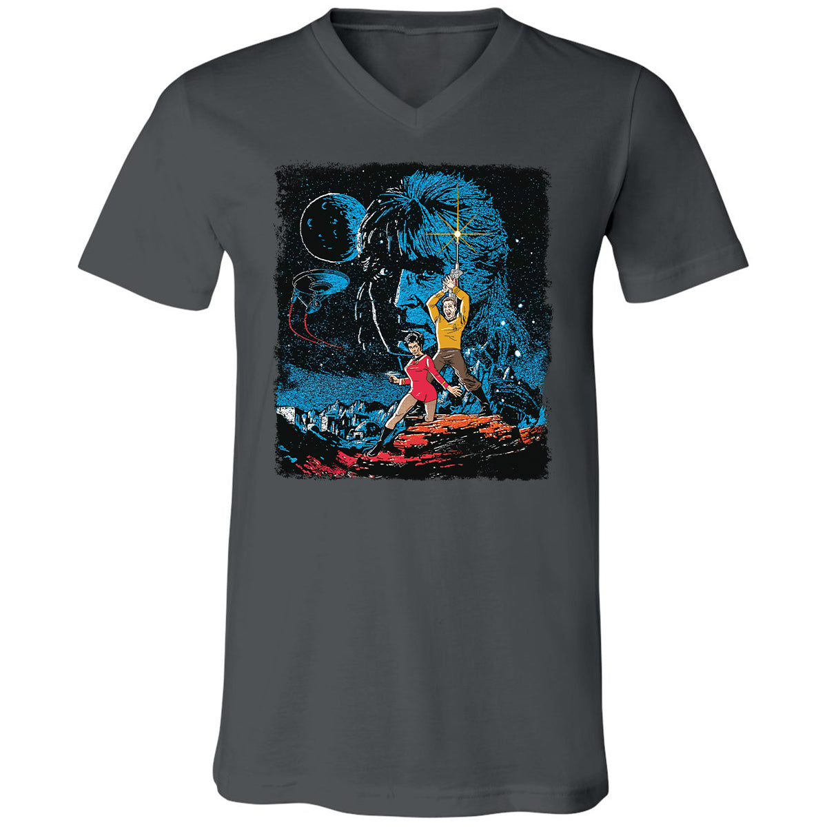 Unisex V-Neck T-Shirt - 95ZURGJC - Asphalt - 12