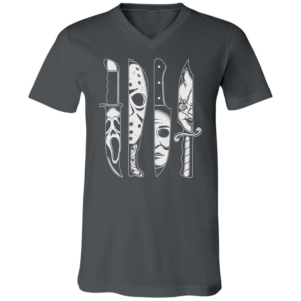 Unisex V-Neck T-Shirt - 91R624YQ - Asphalt - 12