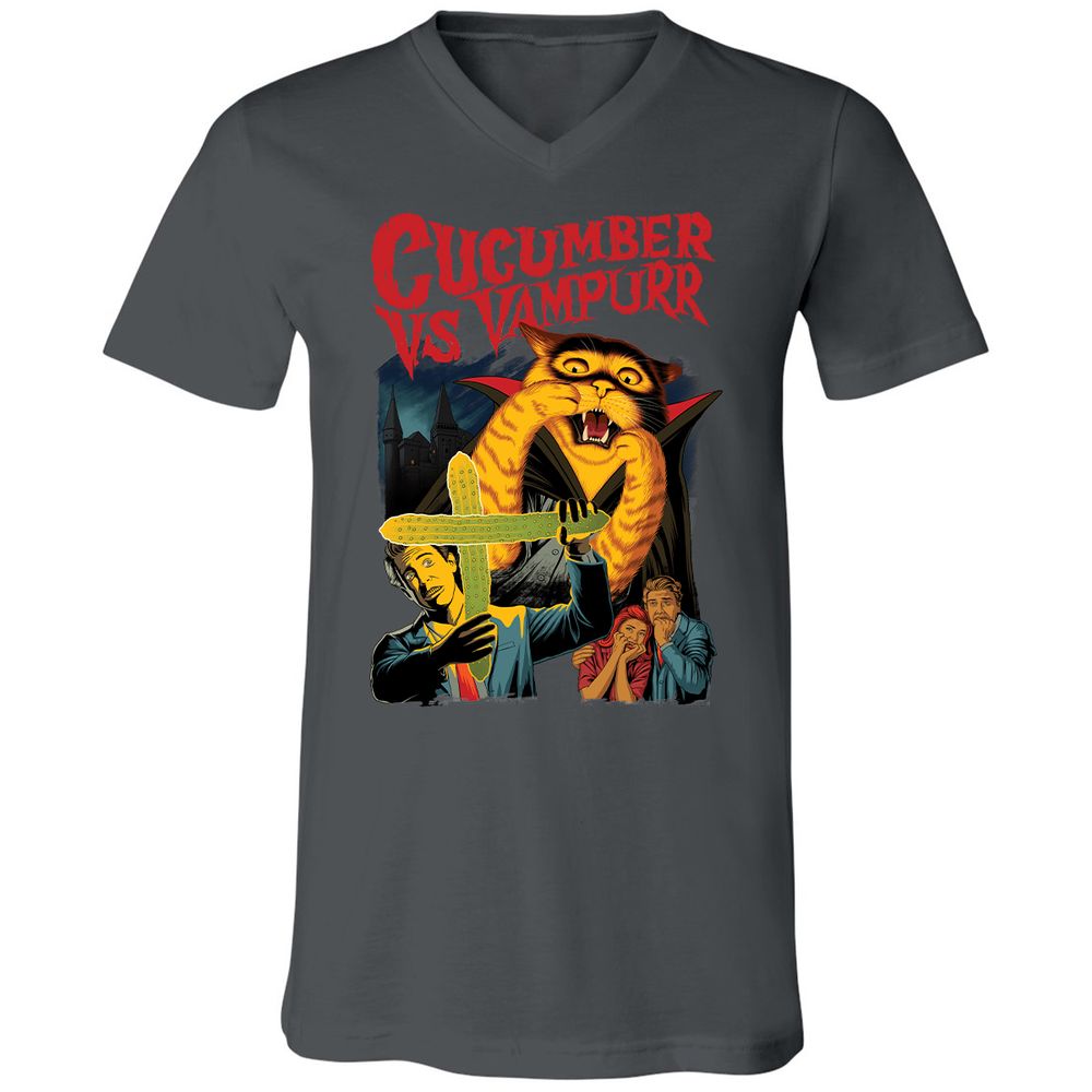 Unisex V-Neck T-Shirt - 3GF5JTE6 - Asphalt - 12