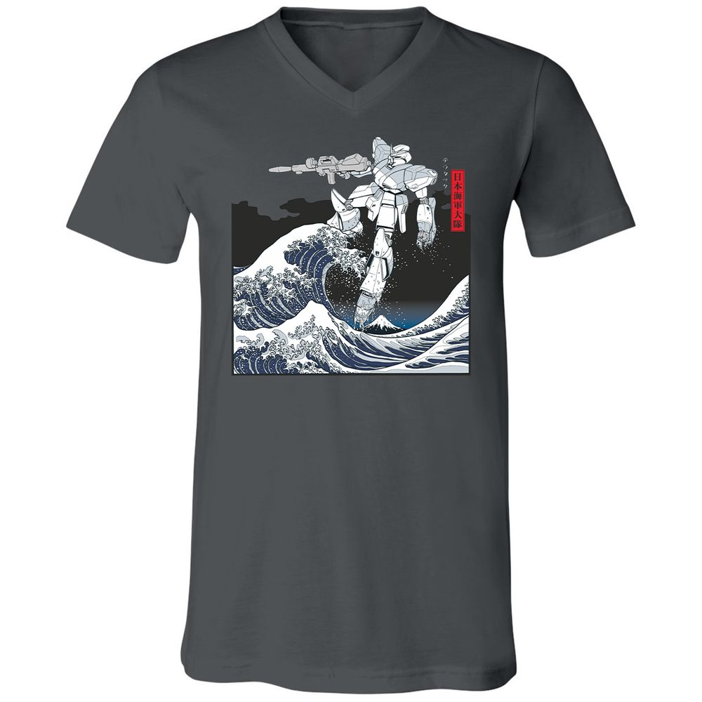 Unisex V-Neck T-Shirt - QGP94BTU - Asphalt - 12