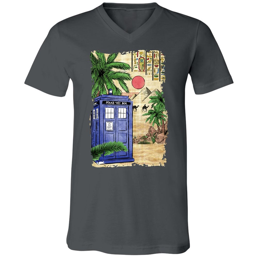 Unisex V-Neck T-Shirt - 5MP4BHL2 - Asphalt - 12