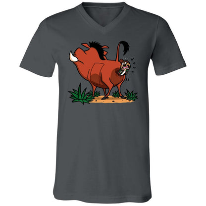 Unisex V-Neck T-Shirt - 1DYQCVG5 - Asphalt - 12