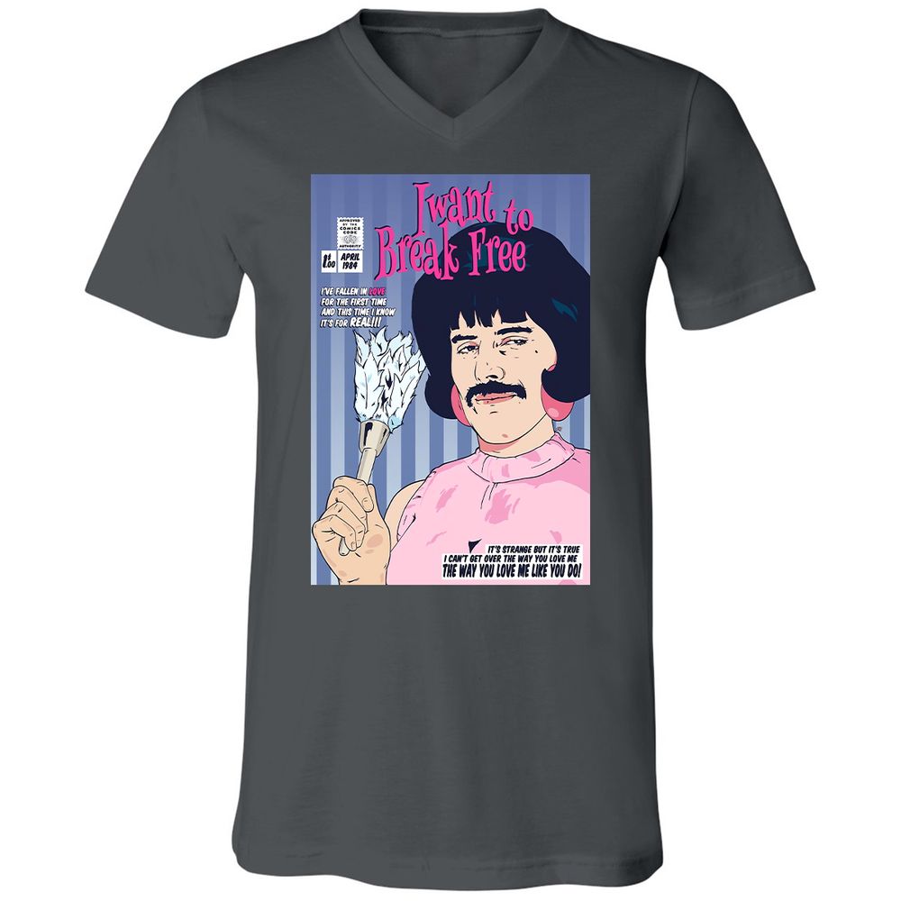 Unisex V-Neck T-Shirt - GGVQ9WXT - Asphalt - 12