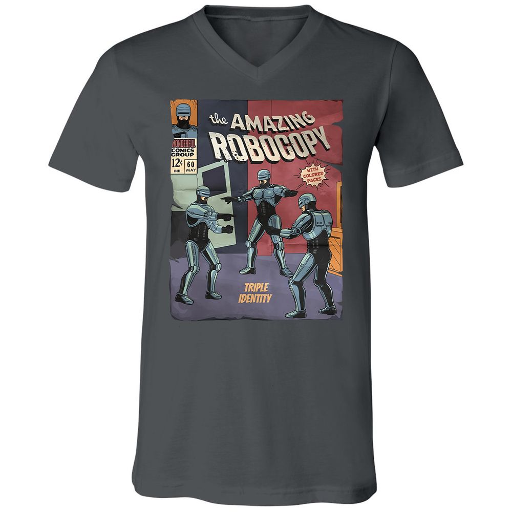 Unisex V-Neck T-Shirt - RUGQH3AP - Asphalt - 12