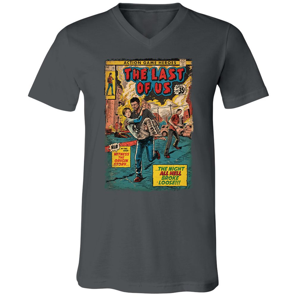 Unisex V-Neck T-Shirt - 66ESQ295 - Asphalt - 12