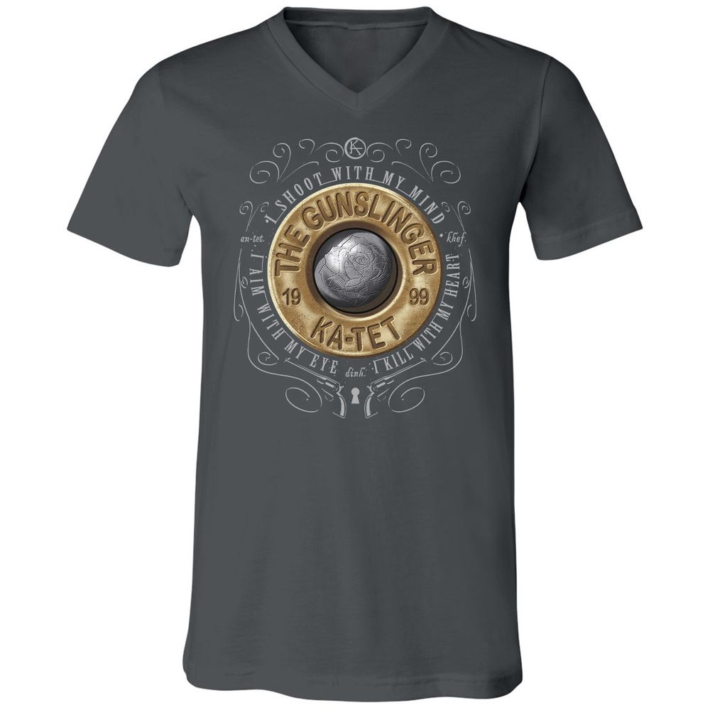 Unisex V-Neck T-Shirt - DRAVR23A - Asphalt - 12