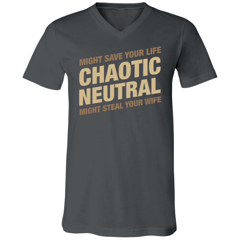 Unisex V-Neck T-Shirt - 1XGNA1N4 - Asphalt - 12