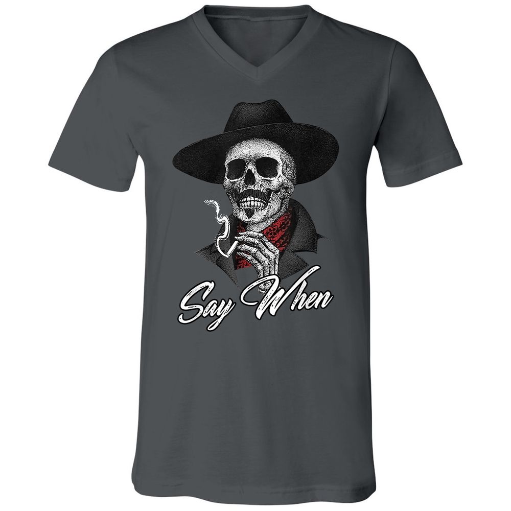 Unisex V-Neck T-Shirt - 5ZPEVTYX - Asphalt - 12