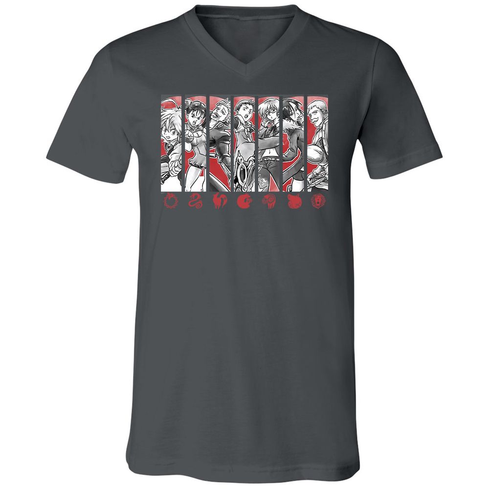 Unisex V-Neck T-Shirt - 5TF86N33 - Asphalt - 12