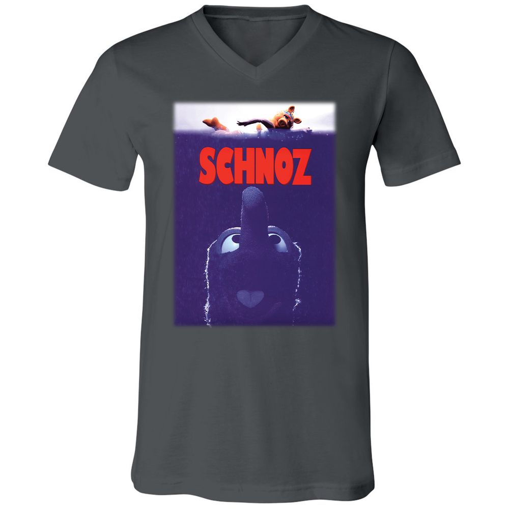 Unisex V-Neck T-Shirt - XKD9BX7R - Asphalt - 12