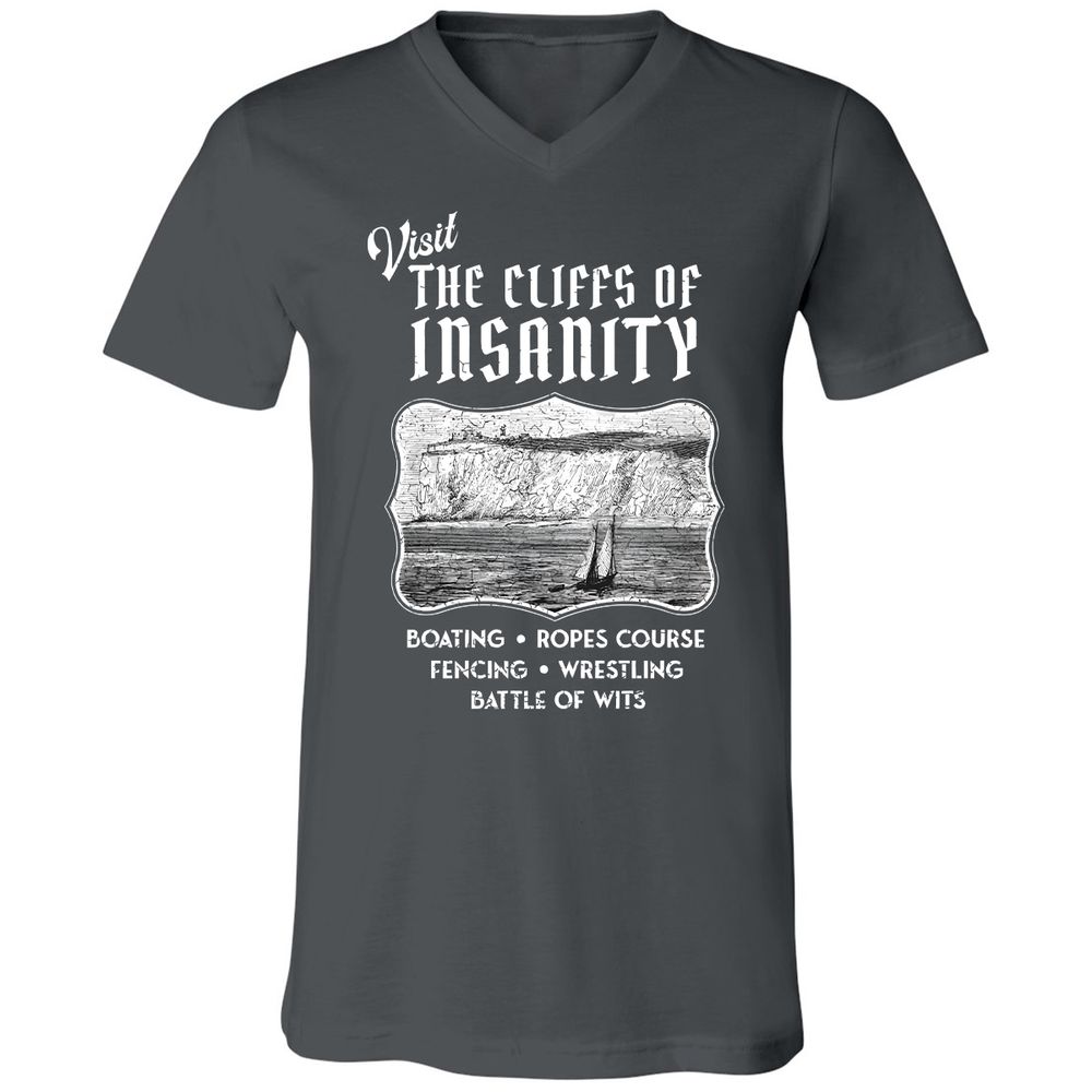 Unisex V-Neck T-Shirt - C8MAHKCY - Asphalt - 12