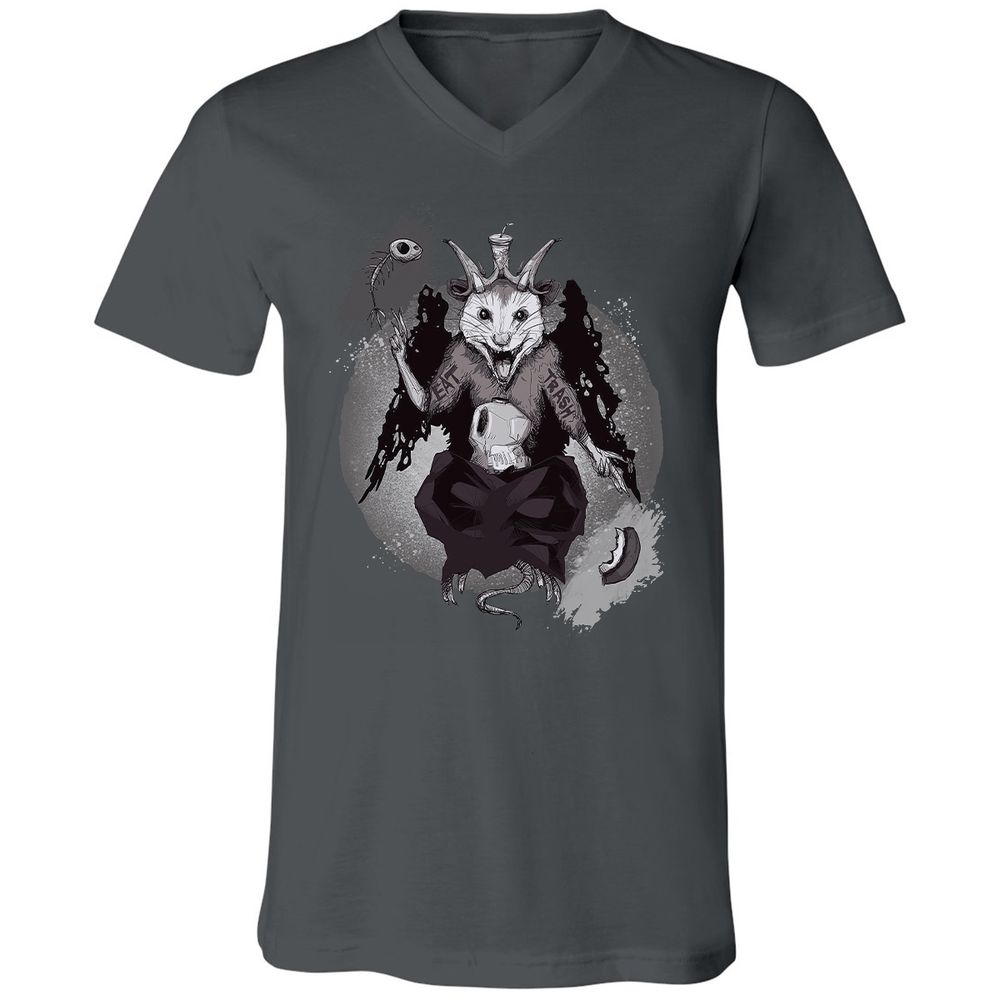 Unisex V-Neck T-Shirt - XSYJXMVR - Asphalt - 12