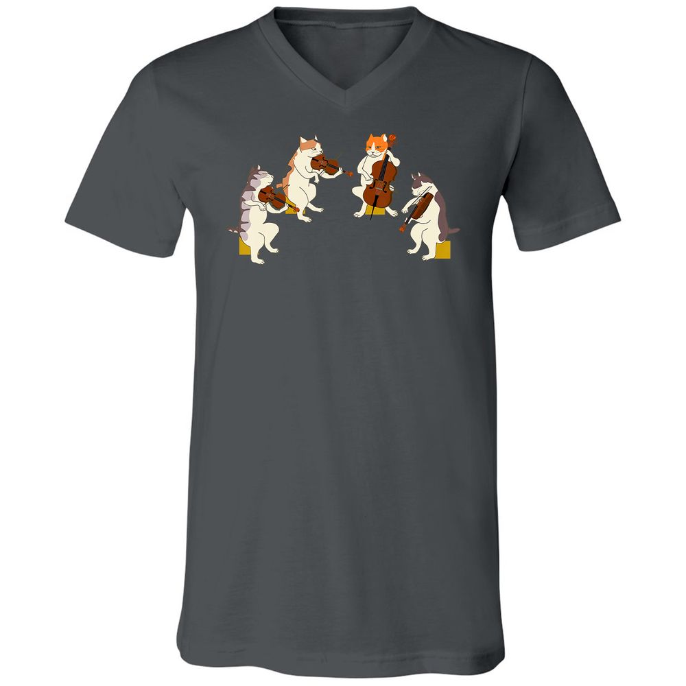 Unisex V-Neck T-Shirt - 9C3L1XJ8 - Asphalt - 12