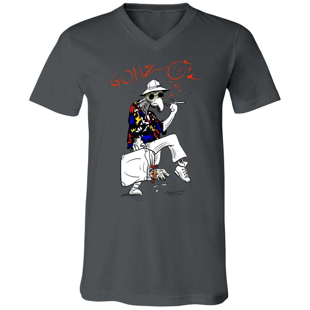Unisex V-Neck T-Shirt - RSTPRZFC - Asphalt - 12