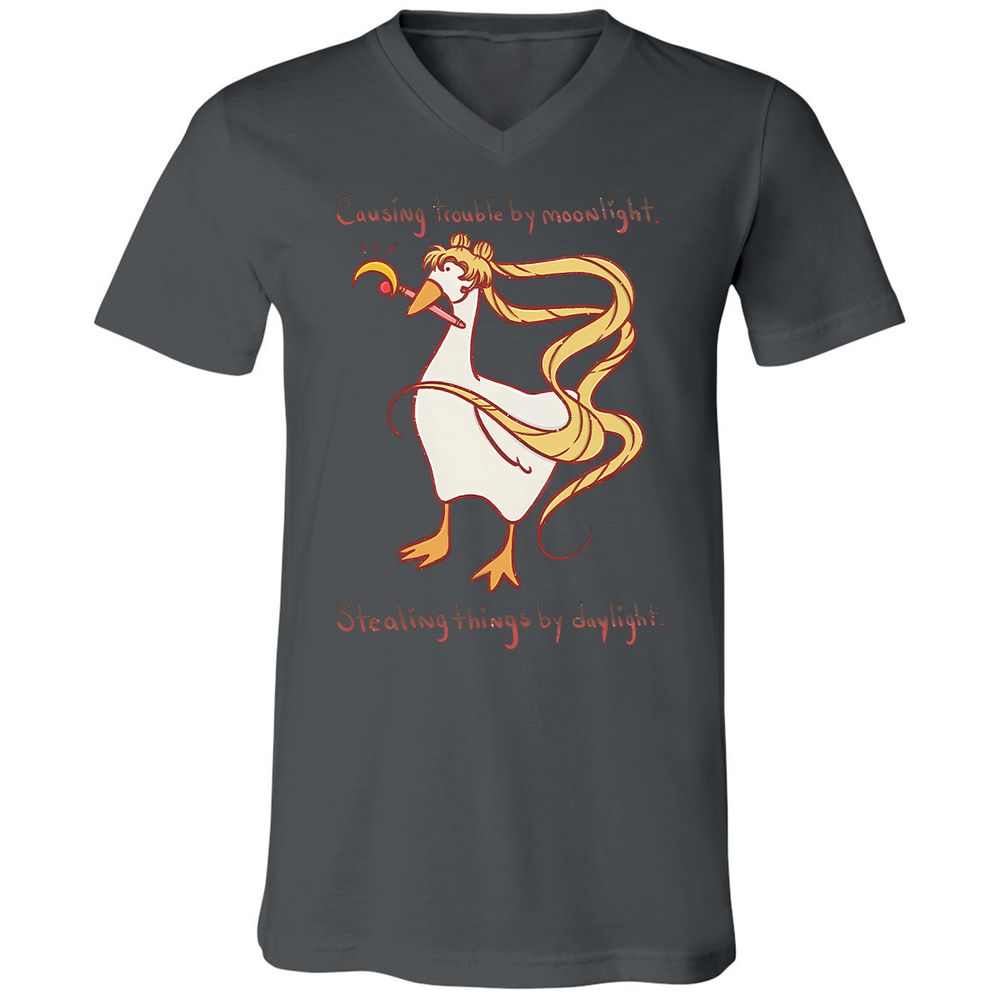 Unisex V-Neck T-Shirt - ZKGMHG1G - Asphalt - 12
