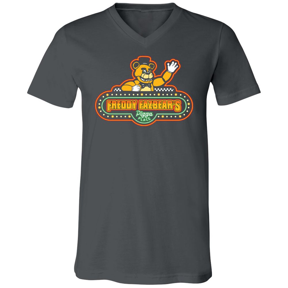 Unisex V-Neck T-Shirt - 1QRD4ADX - Asphalt - 12
