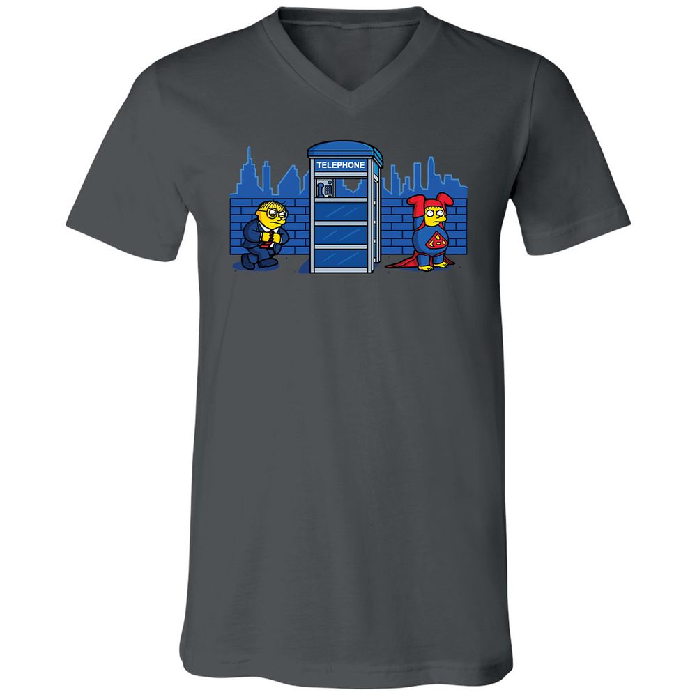 Unisex V-Neck T-Shirt - Z2DDQ5UV - Asphalt - 12