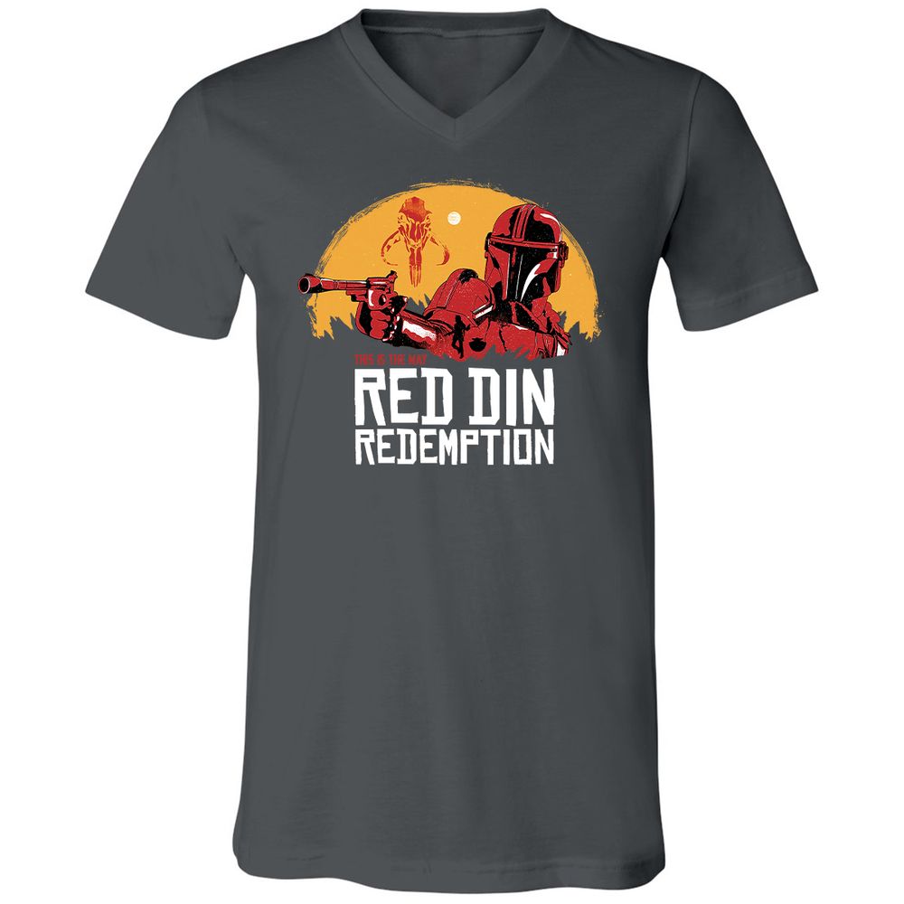 Unisex V-Neck T-Shirt - E5AD1DQ8 - Asphalt - 12