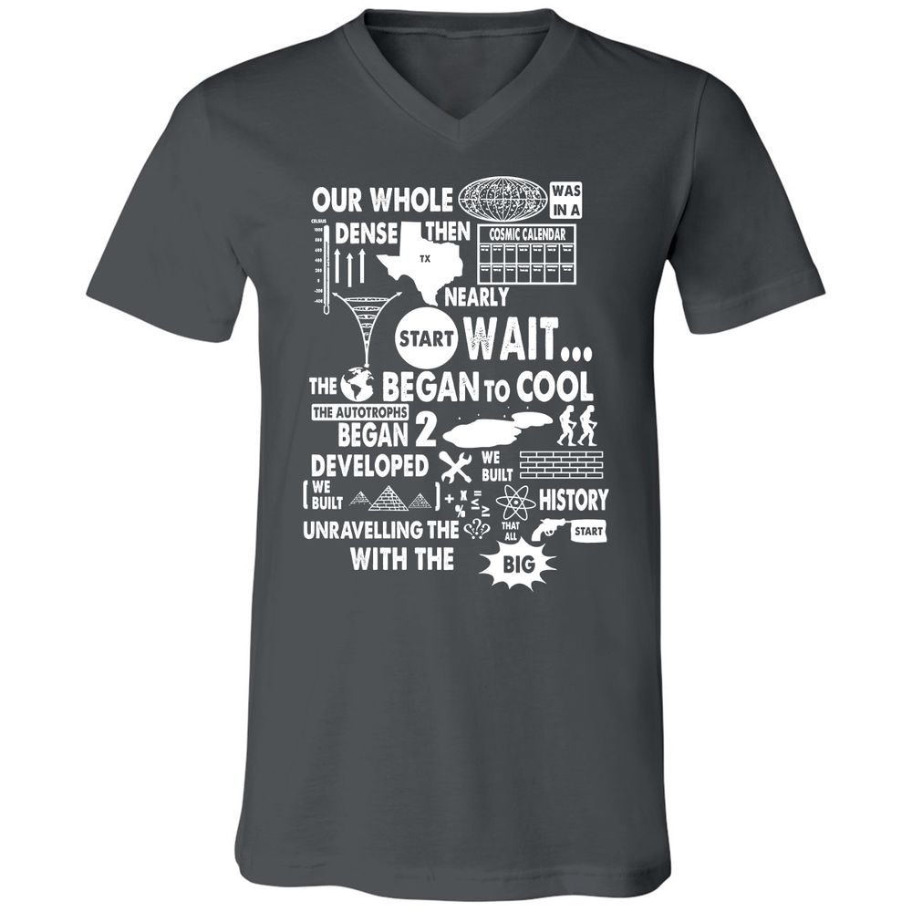 Unisex V-Neck T-Shirt - 7UFVHU83 - Asphalt - 12